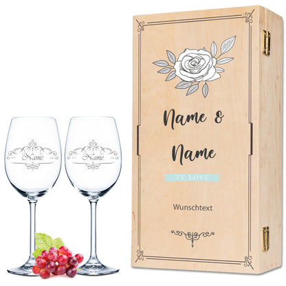 Leonardo Weingläser "Vintage Weinranke" mit Namen im Set