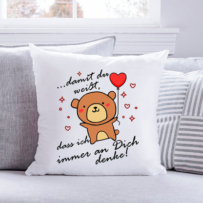 Bedrucktes Kissen mit Spruch Damit du weißt, dass ich immer an Dich denke