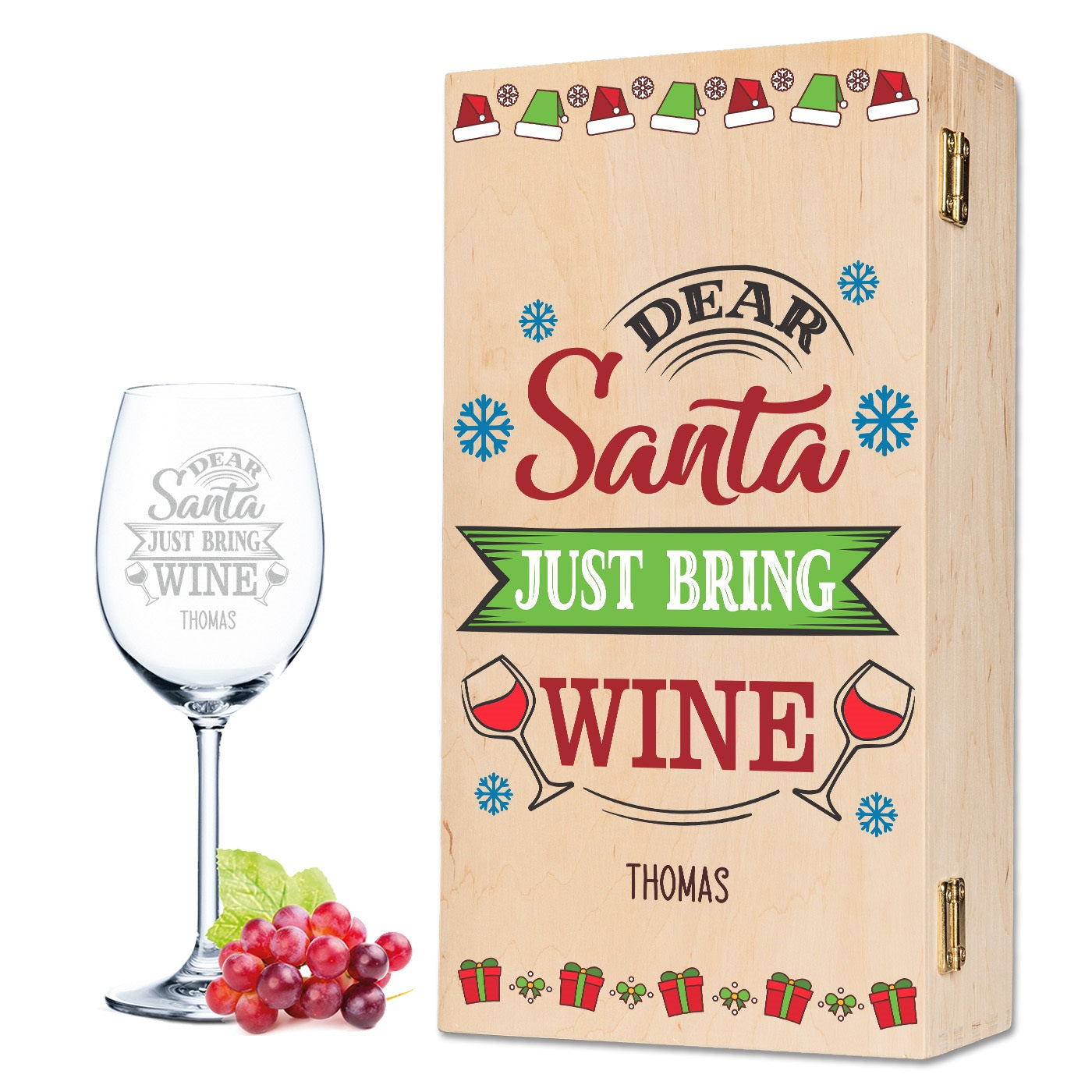 Leonardo Weinglas mit Gravur - "Dear Santa"
