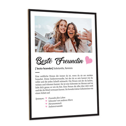 Holzschild Kunstdruck - Definition Poster - Personalisiert mit eigenem Foto