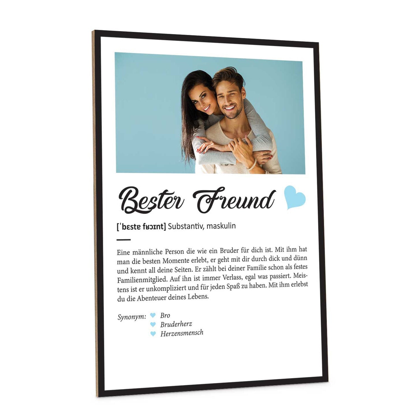 Holzschild Kunstdruck - Definition Poster - Personalisiert mit eigenem Foto