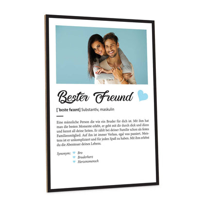 Holzschild Kunstdruck - Definition Poster - Personalisiert mit eigenem Foto