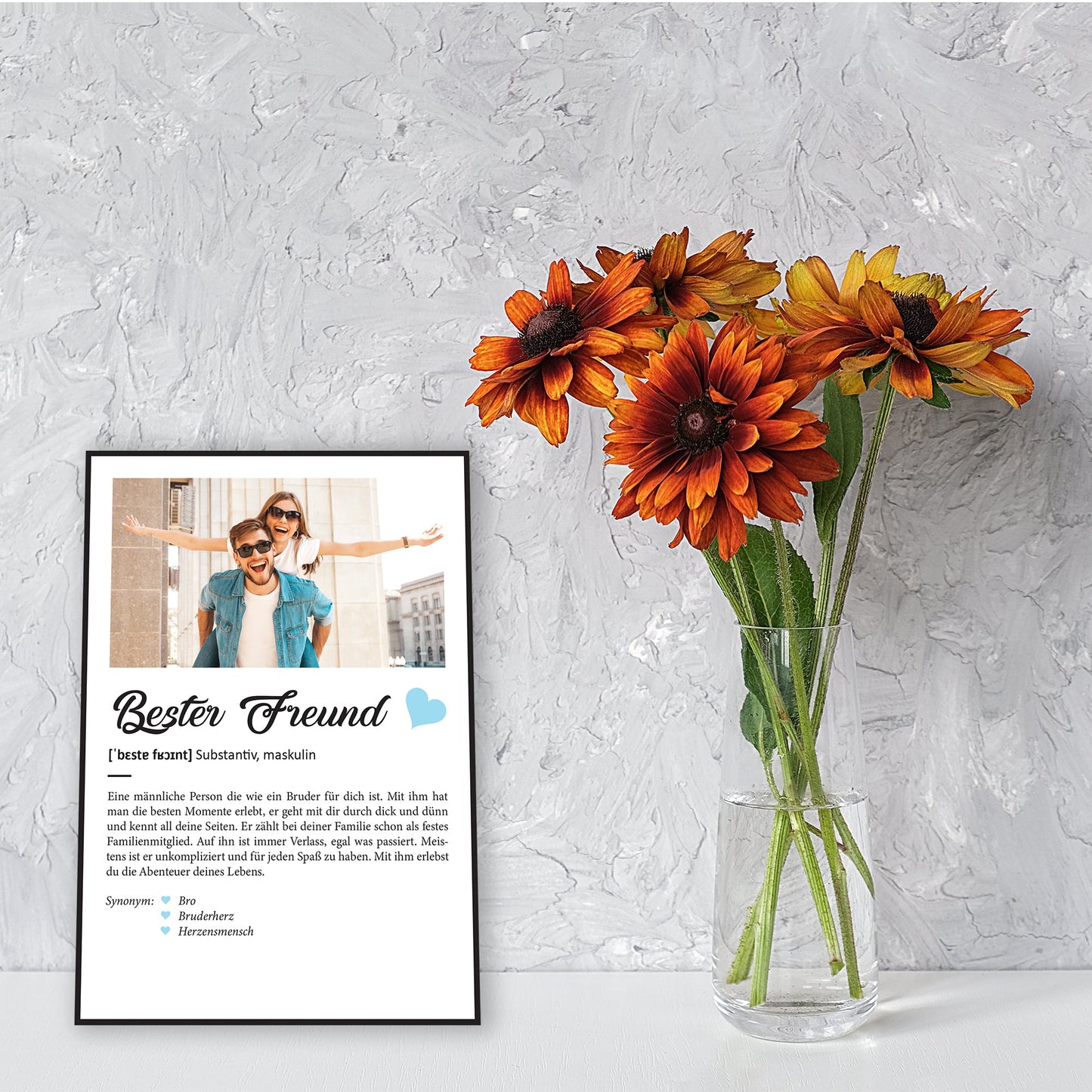 Holzschild Kunstdruck - Definition Poster - Personalisiert mit eigenem Foto