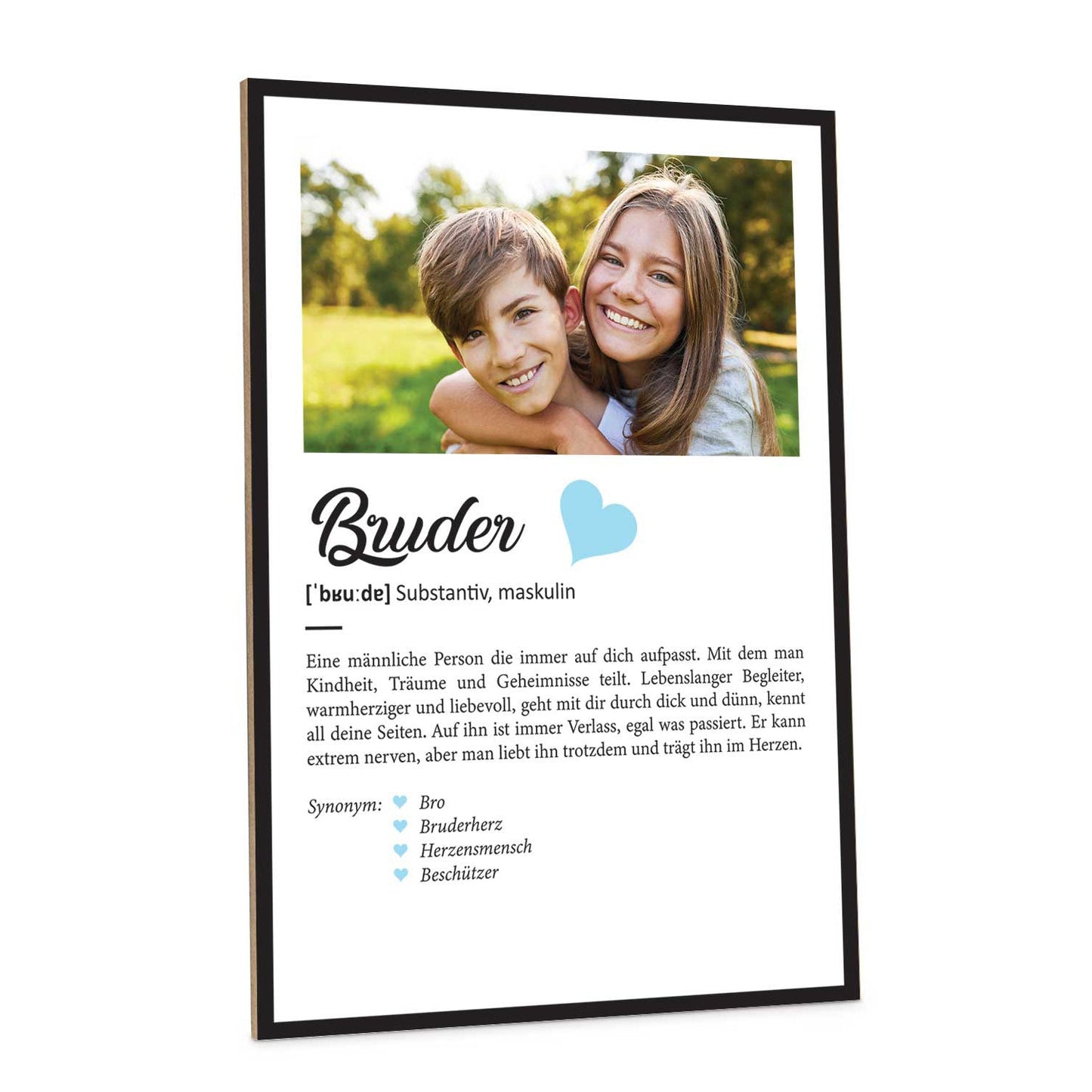 Holzschild Kunstdruck - Definition Poster - Personalisiert mit eigenem Foto