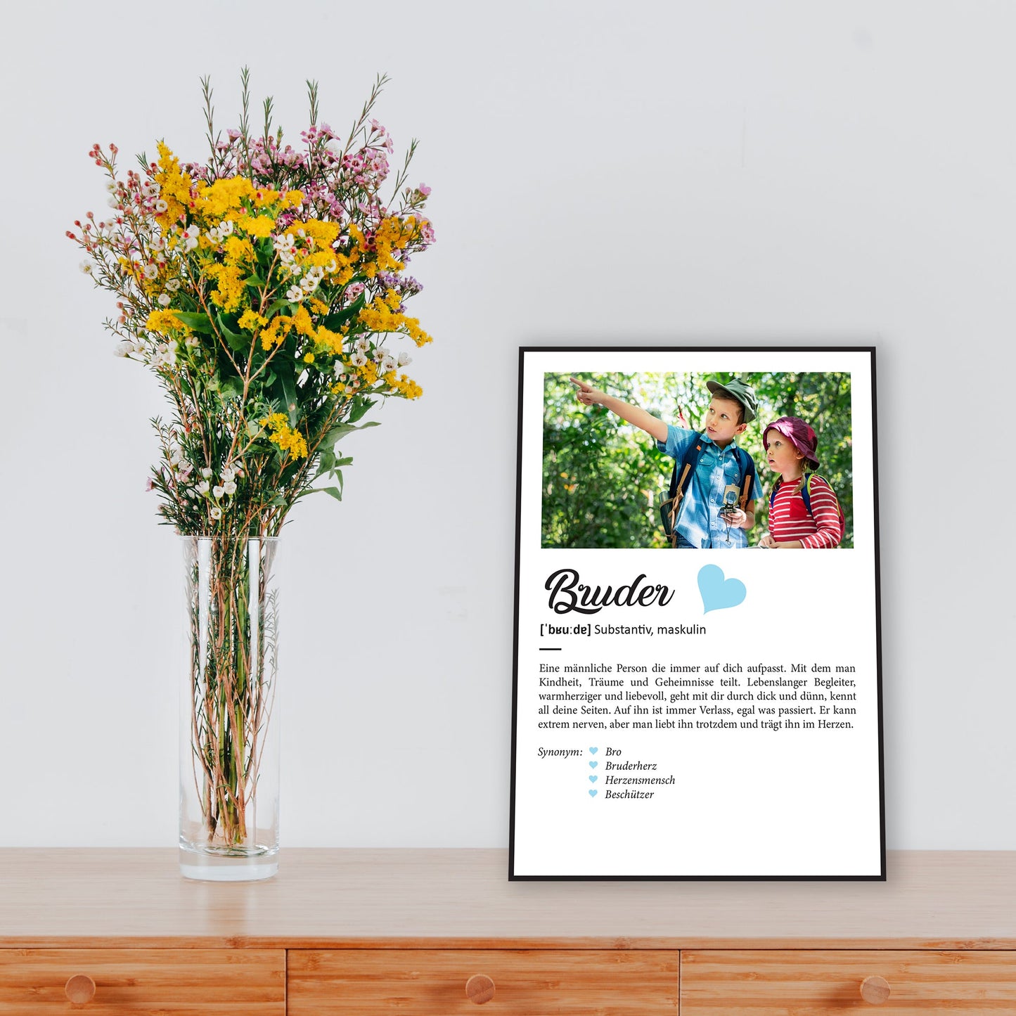 Holzschild Kunstdruck - Definition Poster - Personalisiert mit eigenem Foto