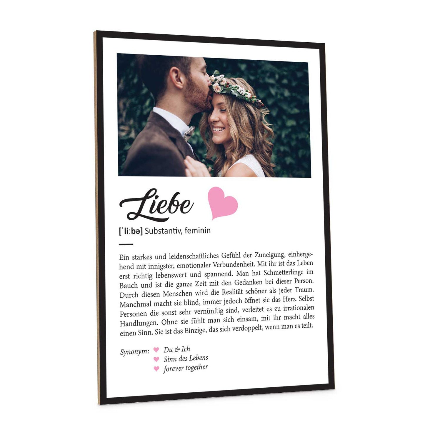 Holzschild Kunstdruck - Definition Poster - Personalisiert mit eigenem Foto