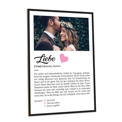 Holzschild Kunstdruck - Definition Poster - Personalisiert mit eigenem Foto