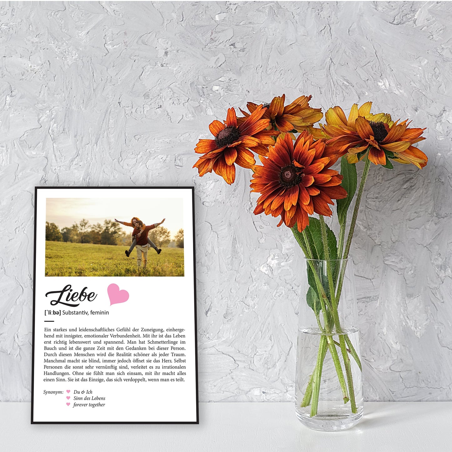 Holzschild Kunstdruck - Definition Poster - Personalisiert mit eigenem Foto