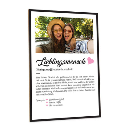 Holzschild Kunstdruck - Definition Poster - Personalisiert mit eigenem Foto