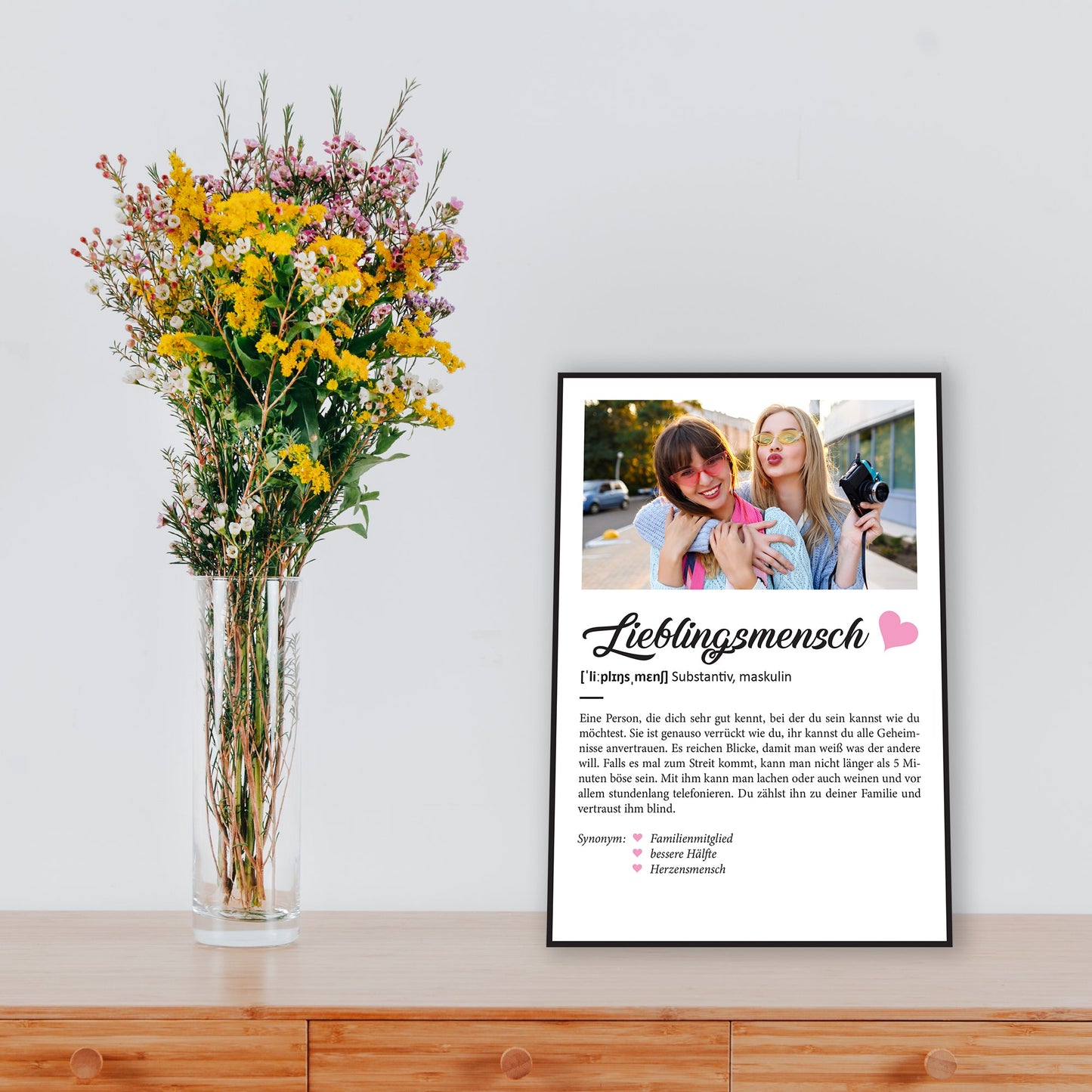 Holzschild Kunstdruck - Definition Poster - Personalisiert mit eigenem Foto