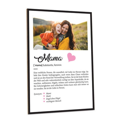 Holzschild Kunstdruck - Definition Poster - Personalisiert mit eigenem Foto