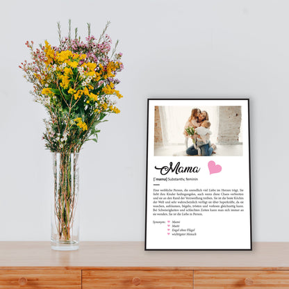 Holzschild Kunstdruck - Definition Poster - Personalisiert mit eigenem Foto