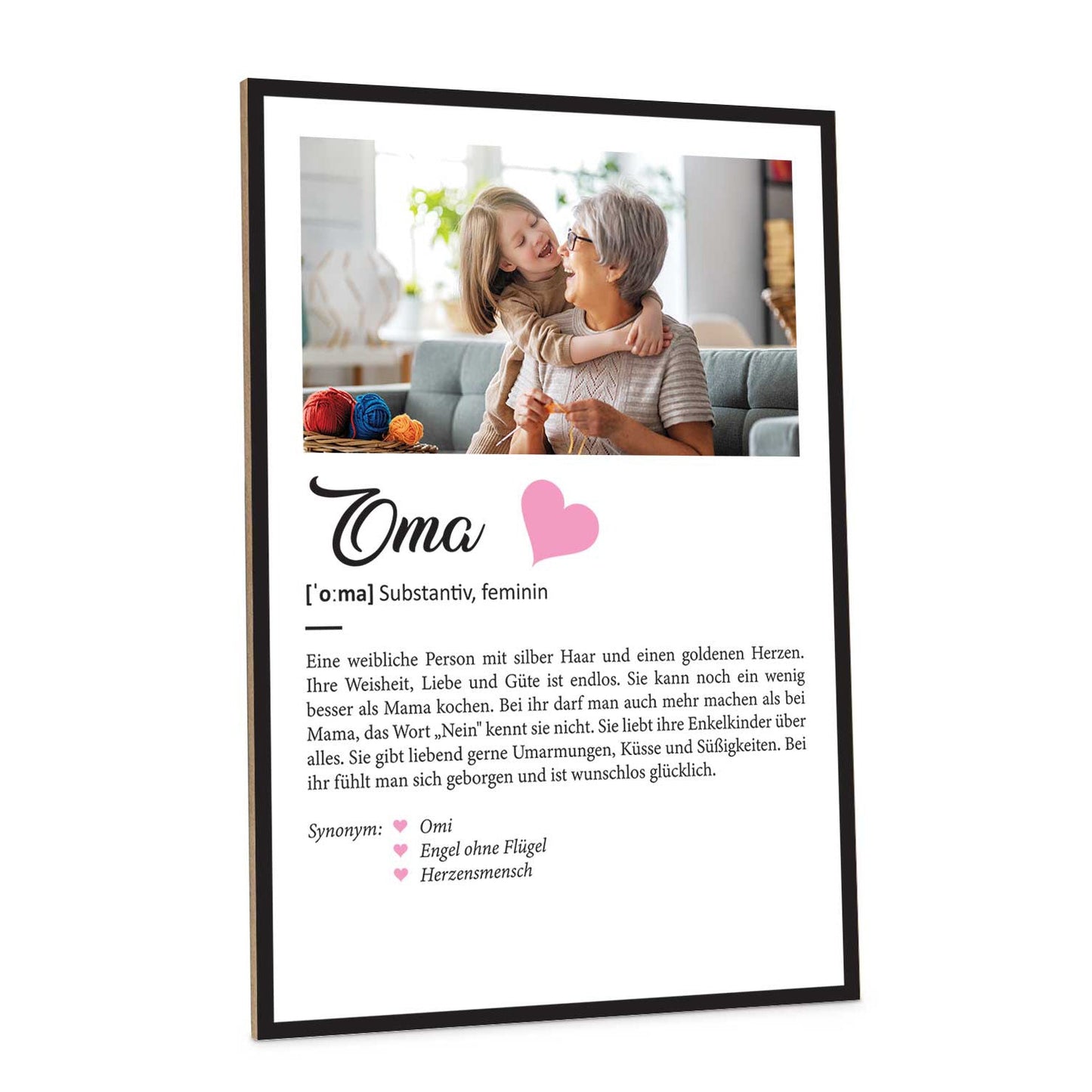 Holzschild Kunstdruck - Definition Poster - Personalisiert mit eigenem Foto