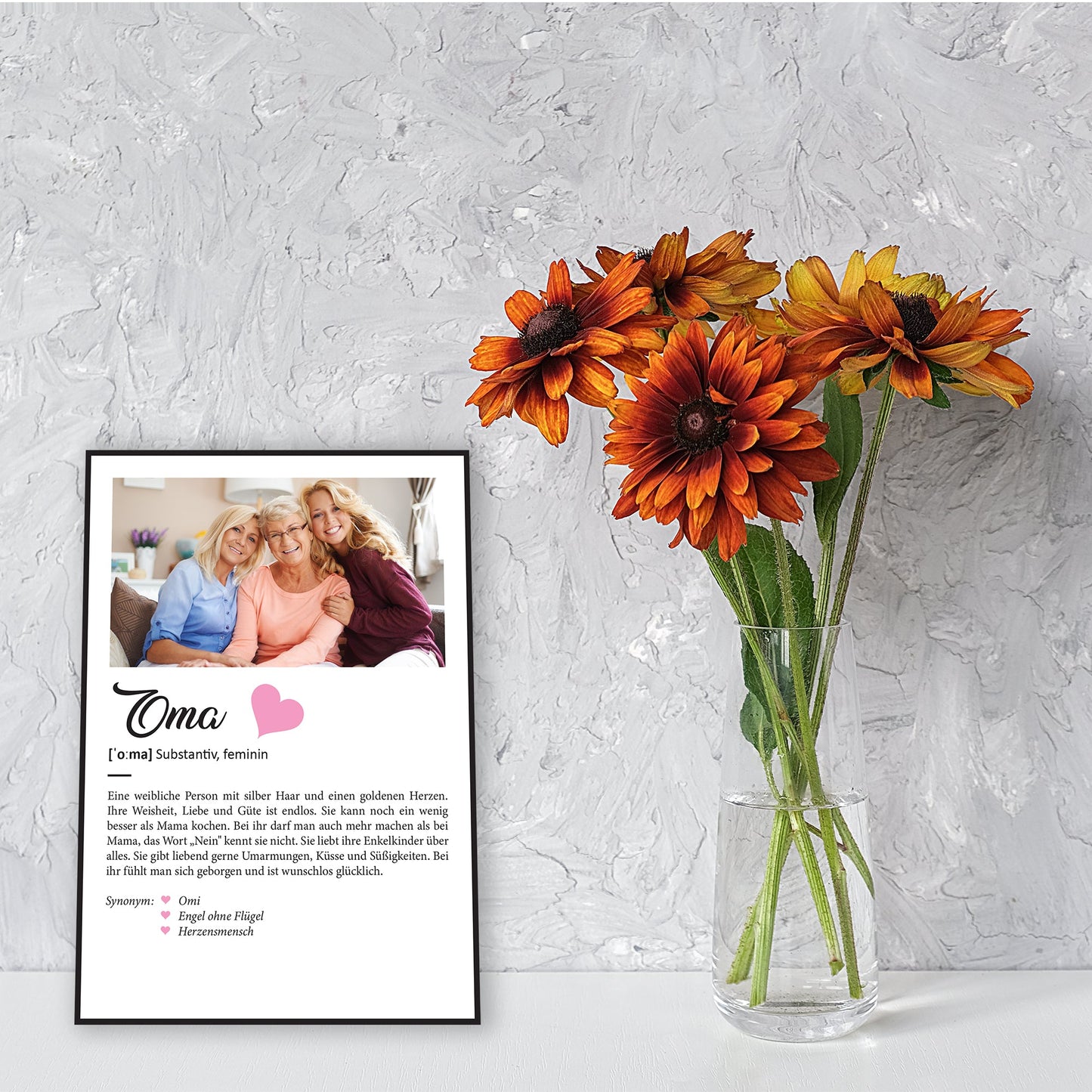 Holzschild Kunstdruck - Definition Poster - Personalisiert mit eigenem Foto