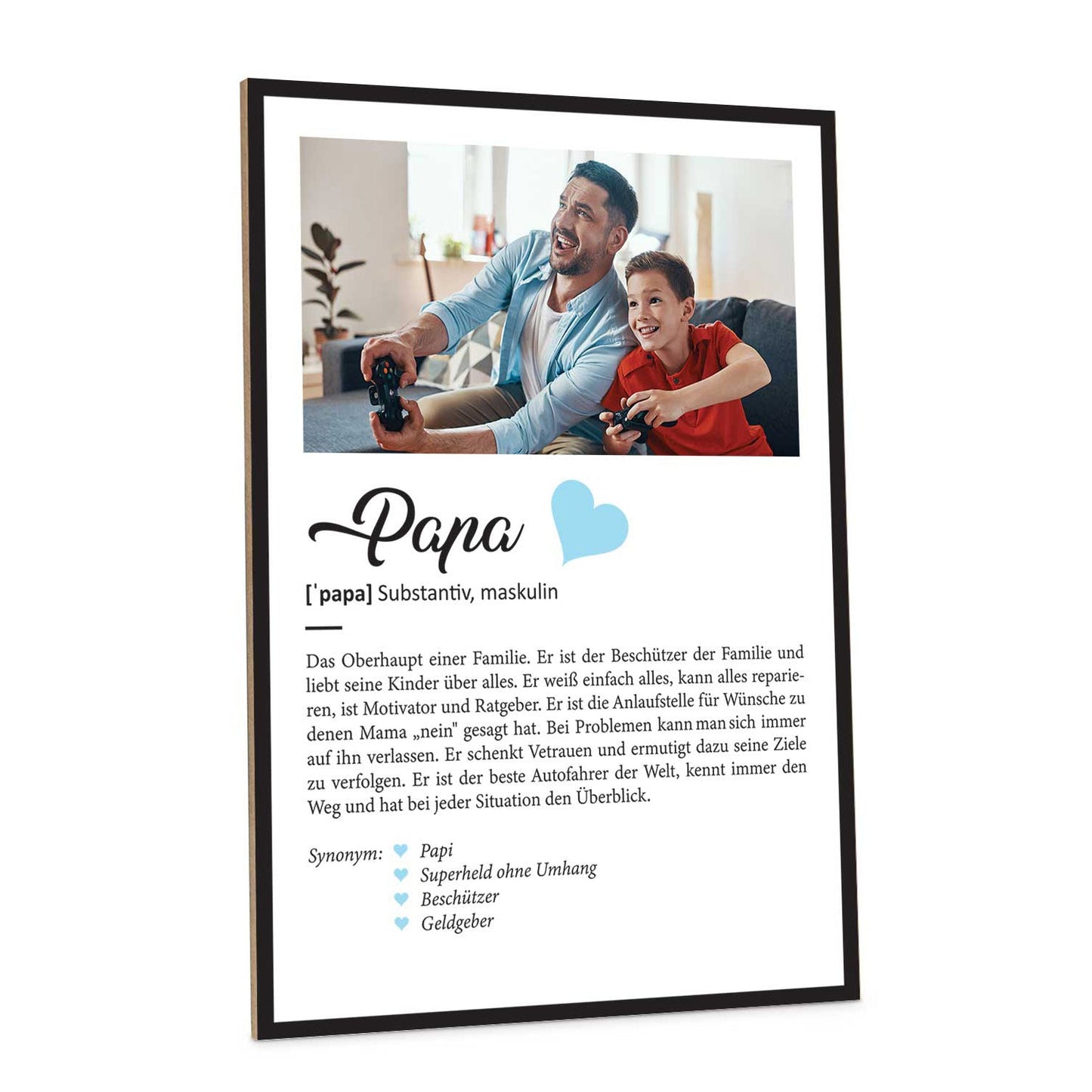 Holzschild Kunstdruck - Definition Poster - Personalisiert mit eigenem Foto