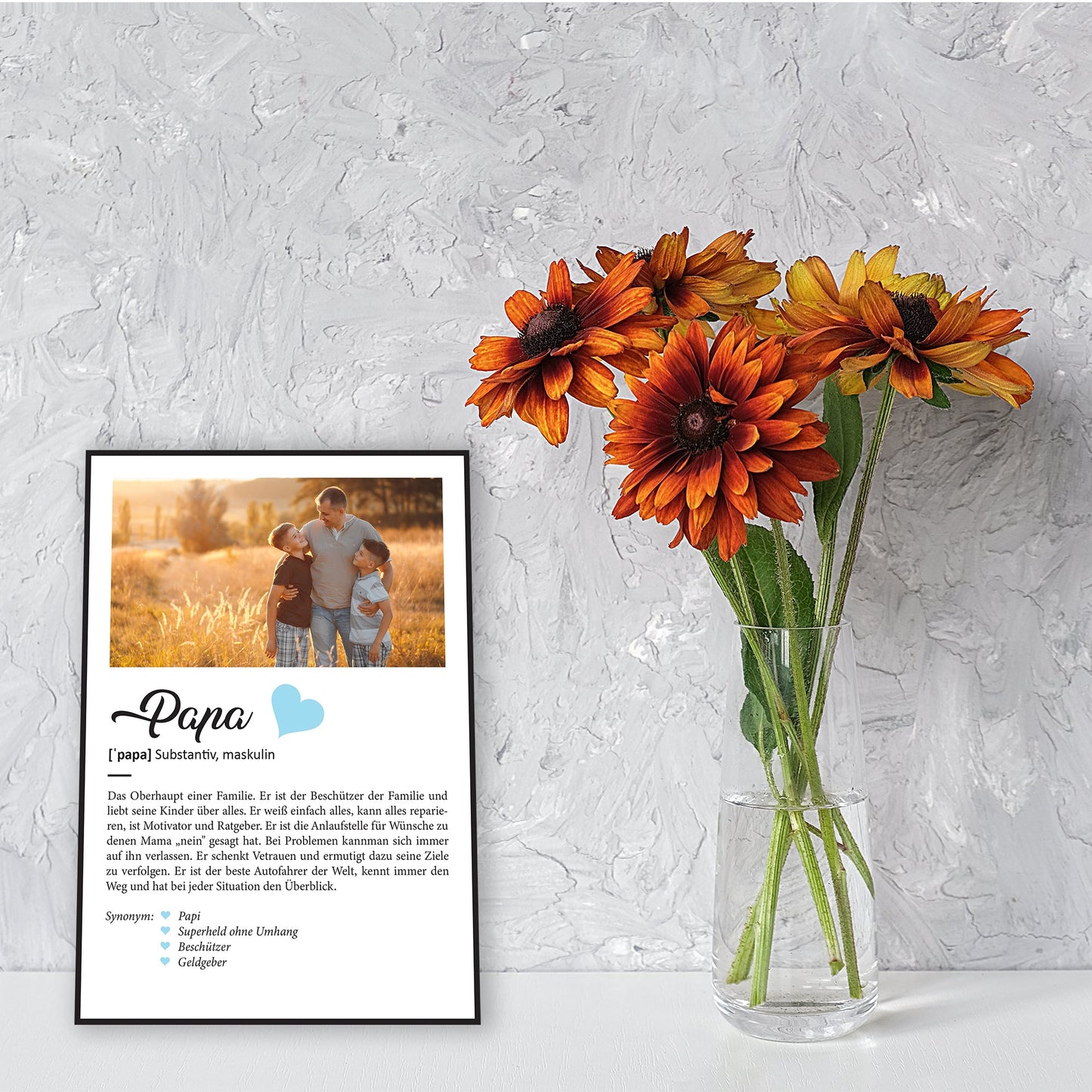 Holzschild Kunstdruck - Definition Poster - Personalisiert mit eigenem Foto