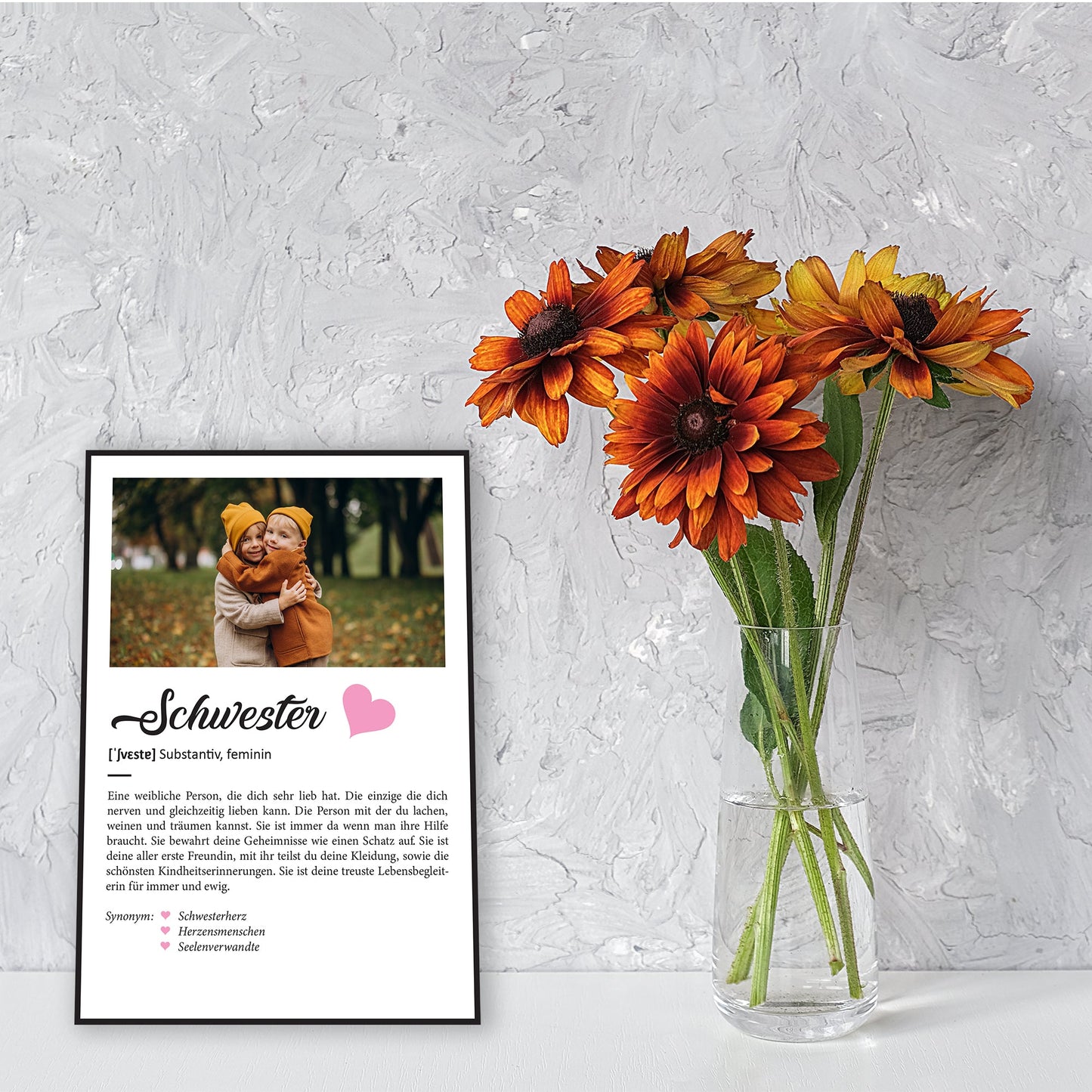 Holzschild Kunstdruck - Definition Poster - Personalisiert mit eigenem Foto
