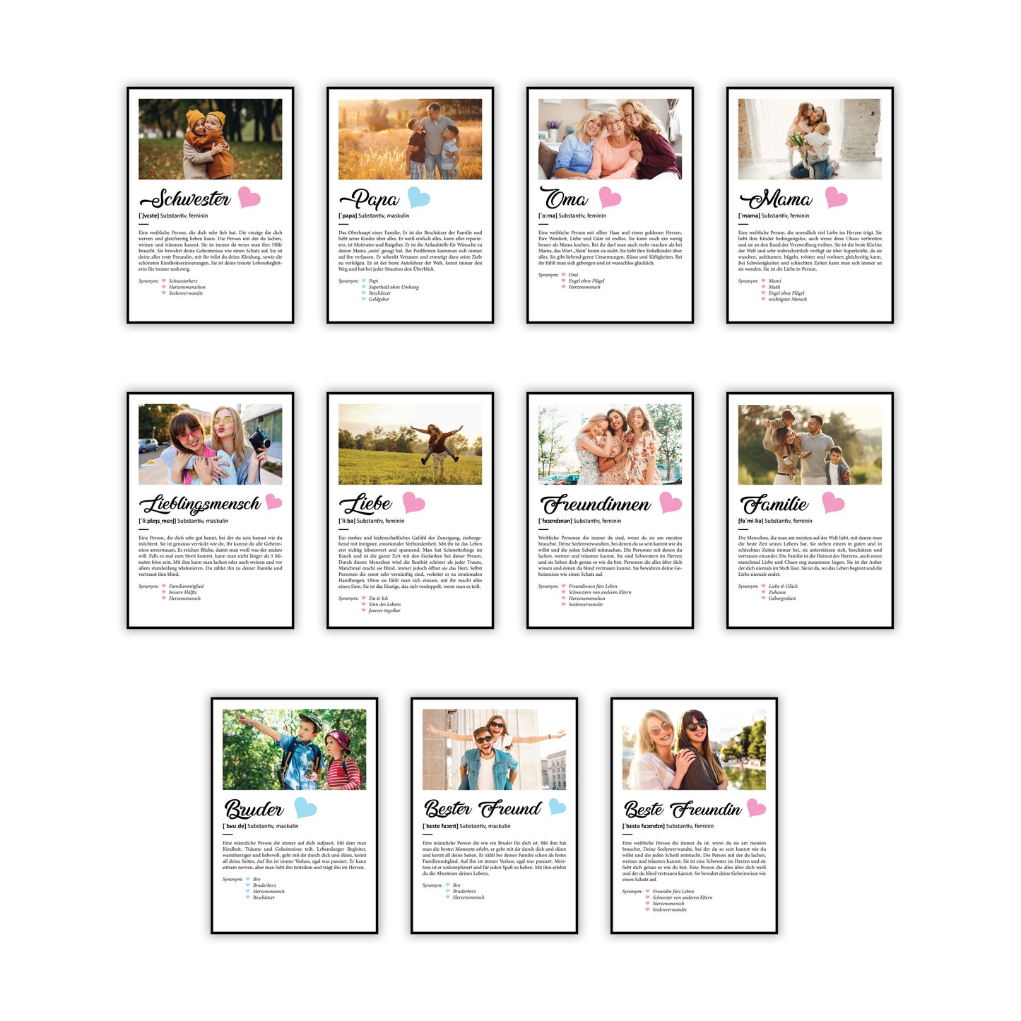 Holzschild Kunstdruck - Definition Poster - Personalisiert mit eigenem Foto