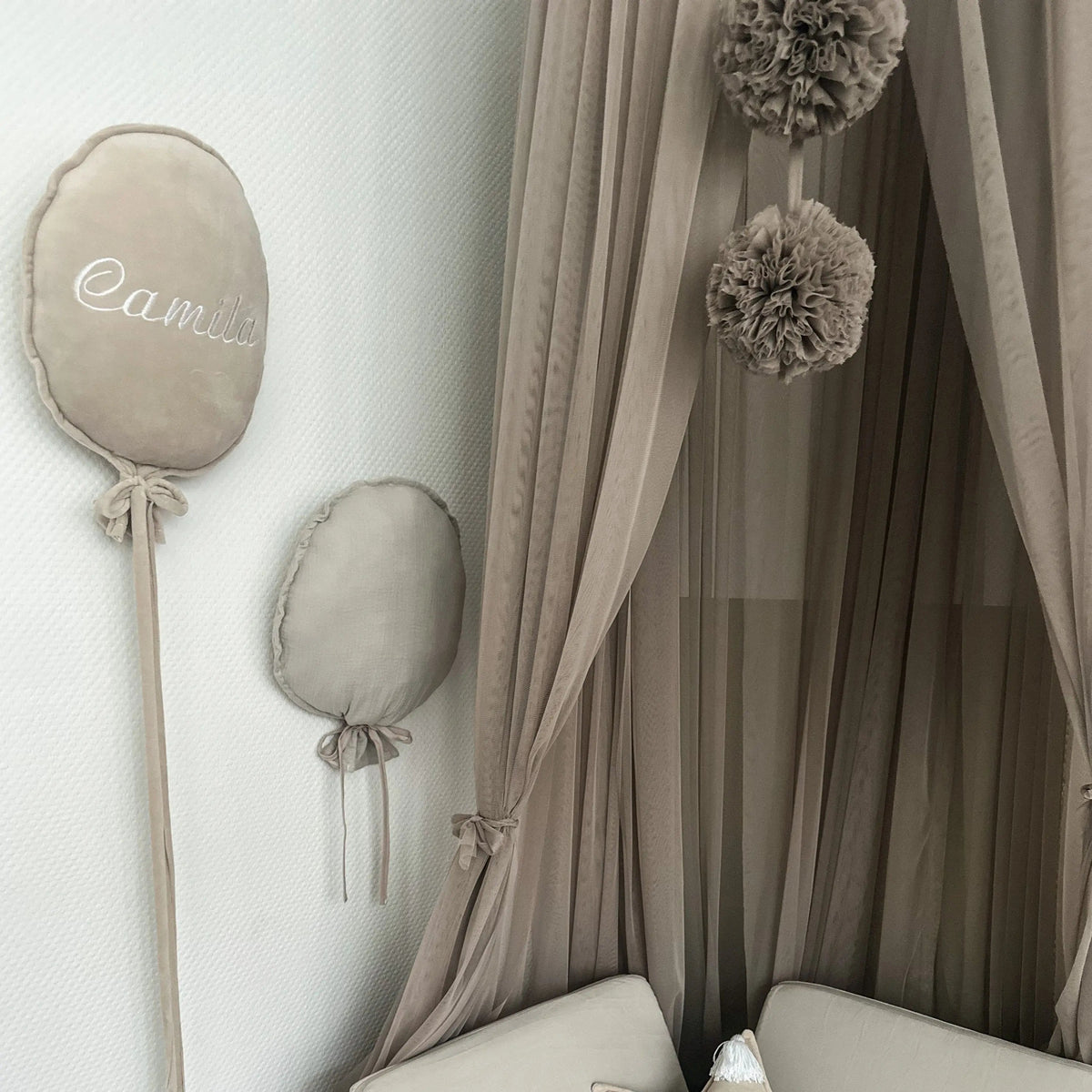 Deko Stoffballon Velours – personalisierbar