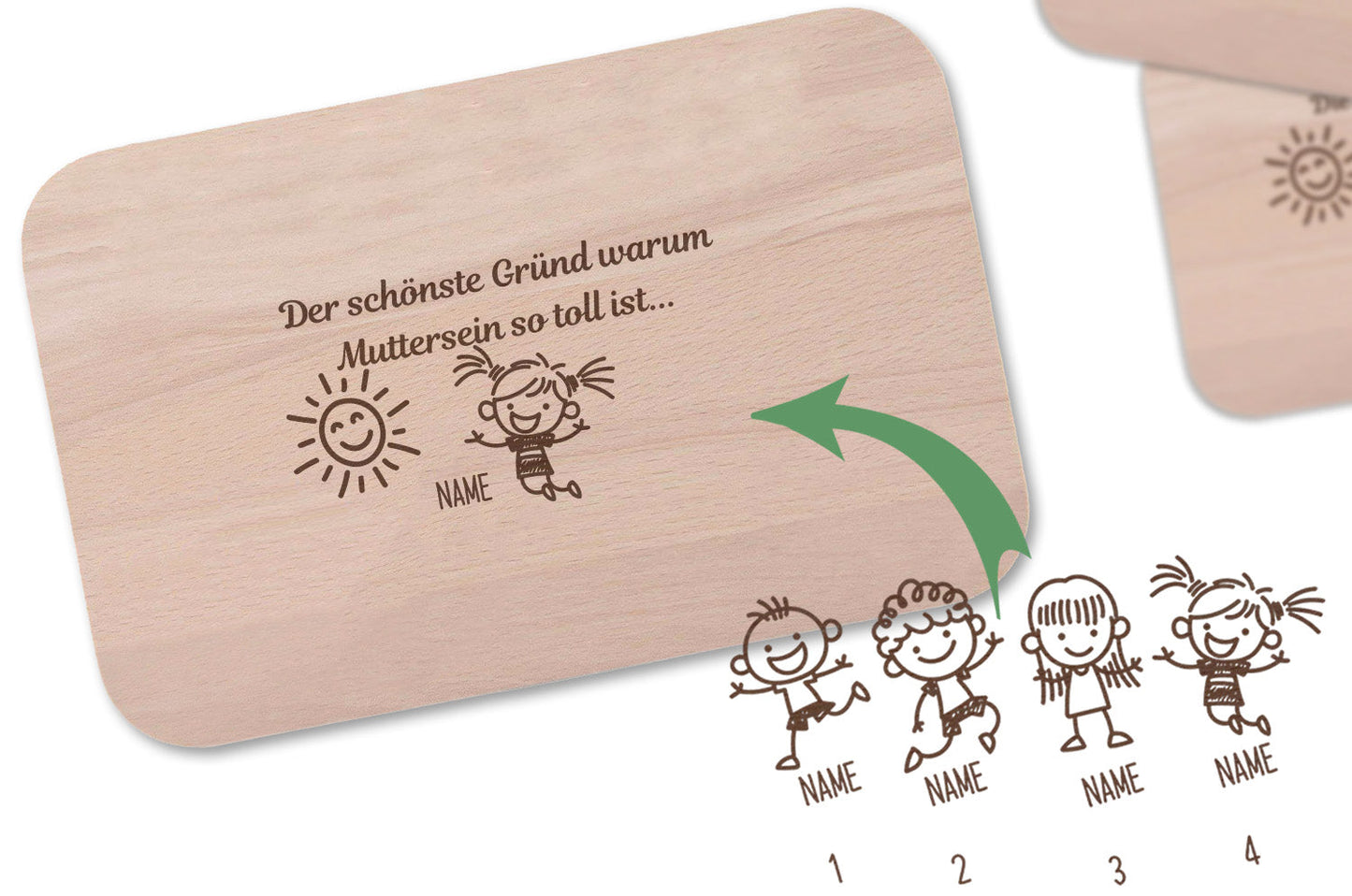 Frühstücksbrettchen Der schönste Grund warum Mutter sein so toll ist