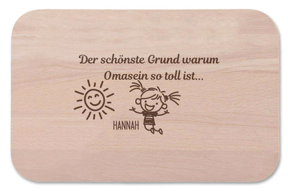 Frühstücksbrettchen Der schönste Grund warum Oma sein so toll ist