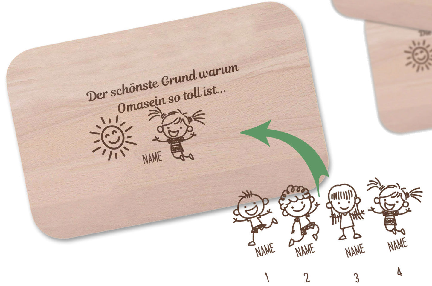 Frühstücksbrettchen Der schönste Grund warum Oma sein so toll ist