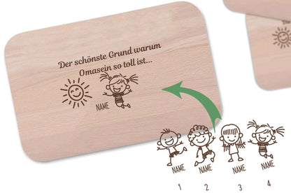 Frühstücksbrettchen Der schönste Grund warum Oma sein so toll ist