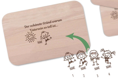 Frühstücksbrettchen Der schönste Grund warum Vater sein so toll ist