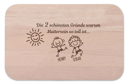 Frühstücksbrettchen Der schönste Grund warum Mutter sein so toll ist