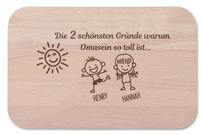Frühstücksbrettchen Der schönste Grund warum Oma sein so toll ist