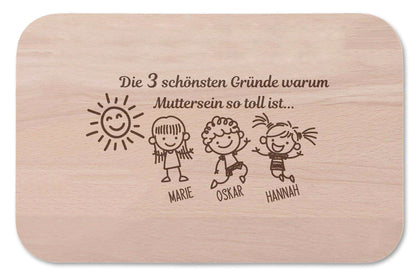 Frühstücksbrettchen Der schönste Grund warum Mutter sein so toll ist