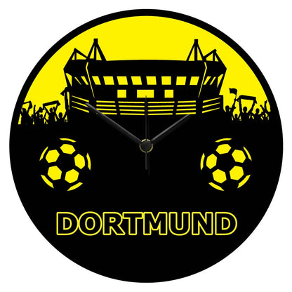 Wanduhr aus Holz  Vereinsliebe Dortmund - mit UV Druck