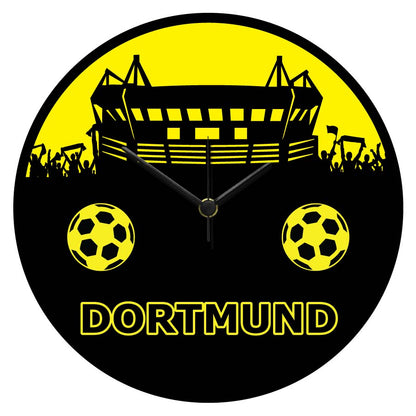 Wanduhr aus Holz  Vereinsliebe Dortmund - mit UV Druck