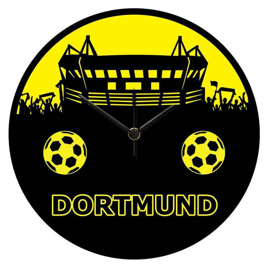Wanduhr aus Holz  Vereinsliebe Dortmund - mit UV Druck