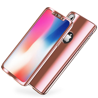 NALIA 360 Grad Handyhülle kompatibel mit Apple iPhone XS Max, Full-Cover & Schutzglas vorne hinten Hülle Doppel-Schutz Dünn Ganzkörper Case Etui Handy-Tasche Bumper & Displayschutz