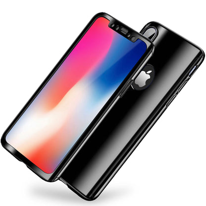 NALIA 360 Grad Handyhülle kompatibel mit Apple iPhone XS Max, Full-Cover & Schutzglas vorne hinten Hülle Doppel-Schutz Dünn Ganzkörper Case Etui Handy-Tasche Bumper & Displayschutz