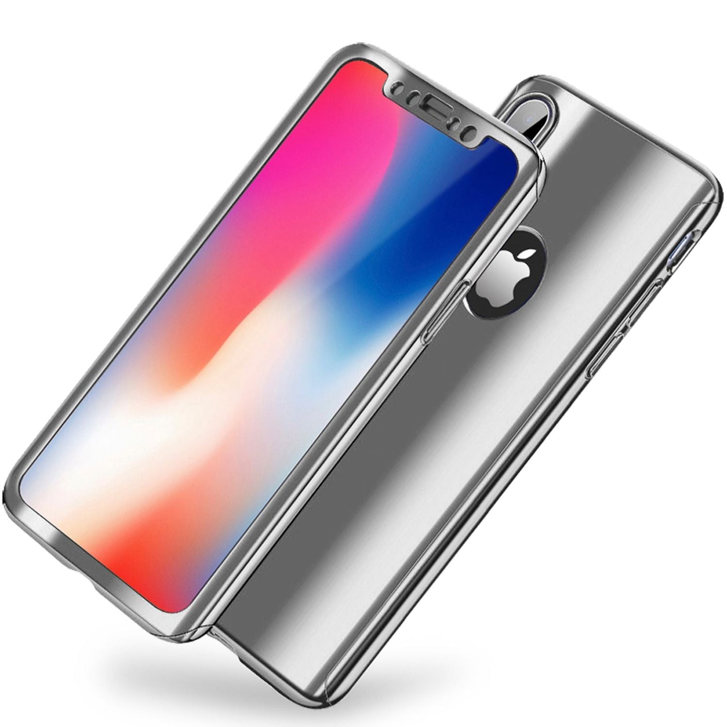 NALIA 360 Grad Handyhülle kompatibel mit Apple iPhone XS Max, Full-Cover & Schutzglas vorne hinten Hülle Doppel-Schutz Dünn Ganzkörper Case Etui Handy-Tasche Bumper & Displayschutz