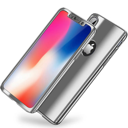 NALIA 360 Grad Handyhülle kompatibel mit Apple iPhone XS Max, Full-Cover & Schutzglas vorne hinten Hülle Doppel-Schutz Dünn Ganzkörper Case Etui Handy-Tasche Bumper & Displayschutz