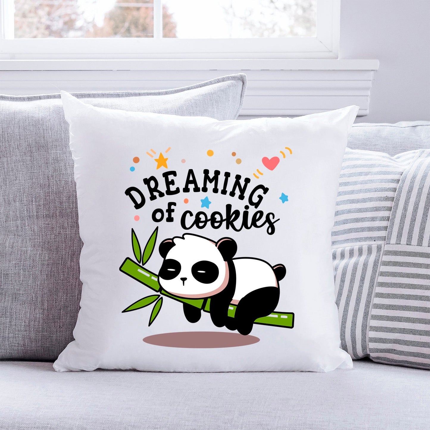 Bedrucktes Kissen mit Spruch Dreaming of Cookies