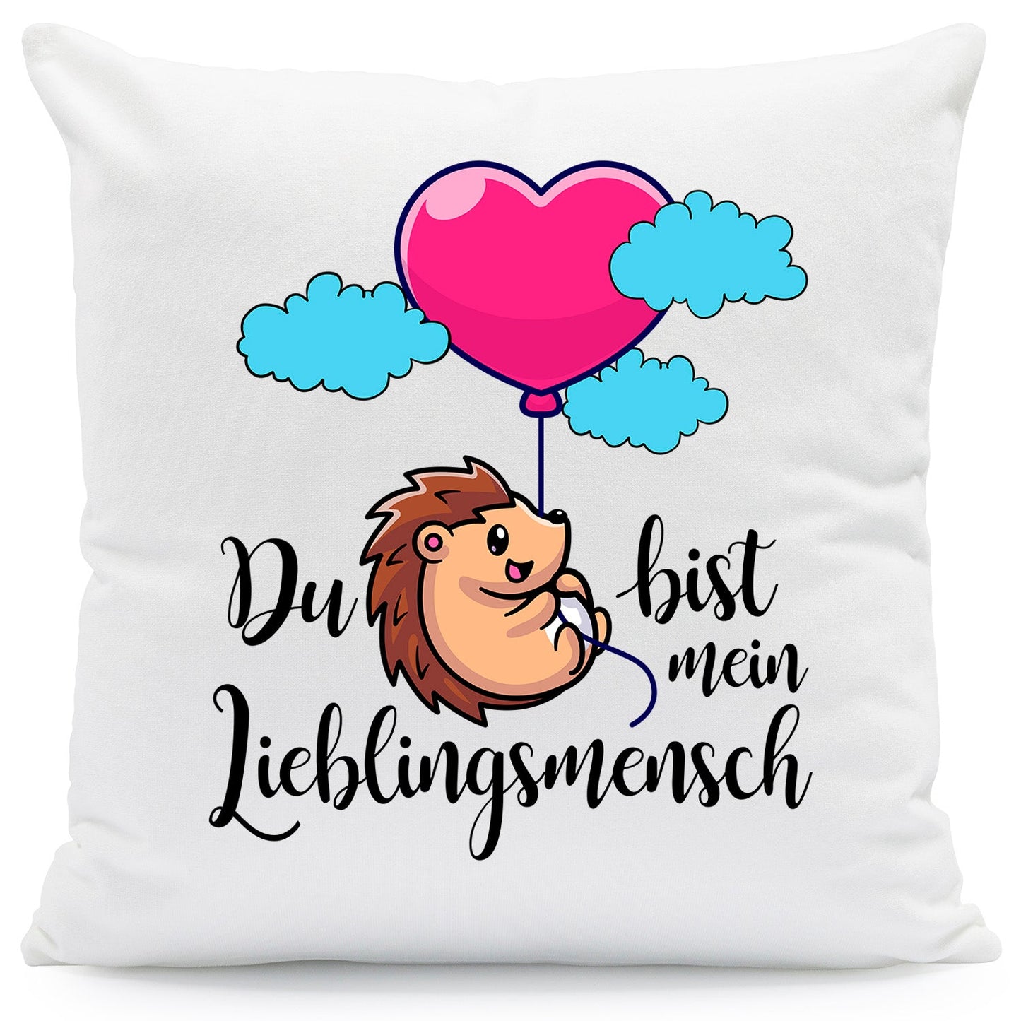 Bedrucktes Kissen mit Spruch Du bist mein Lieblingsmensch