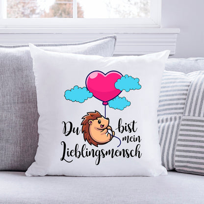 Bedrucktes Kissen mit Spruch Du bist mein Lieblingsmensch