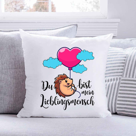 Bedrucktes Kissen mit Spruch Du bist mein Lieblingsmensch