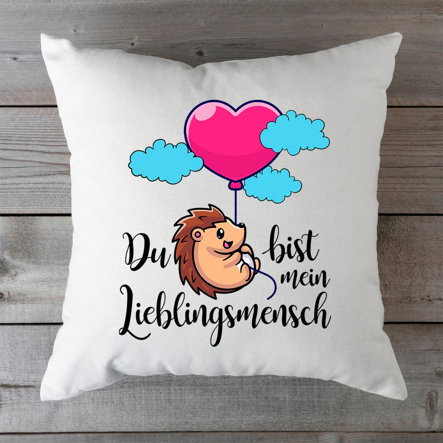 Bedrucktes Kissen mit Spruch Du bist mein Lieblingsmensch