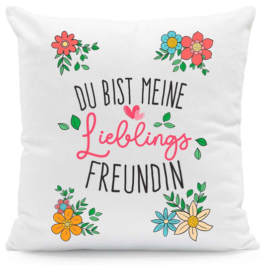 Bedrucktes Kissen mit Spruch Du bist meine Lieblings Freundin
