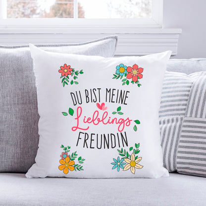 Bedrucktes Kissen mit Spruch Du bist meine Lieblings Freundin