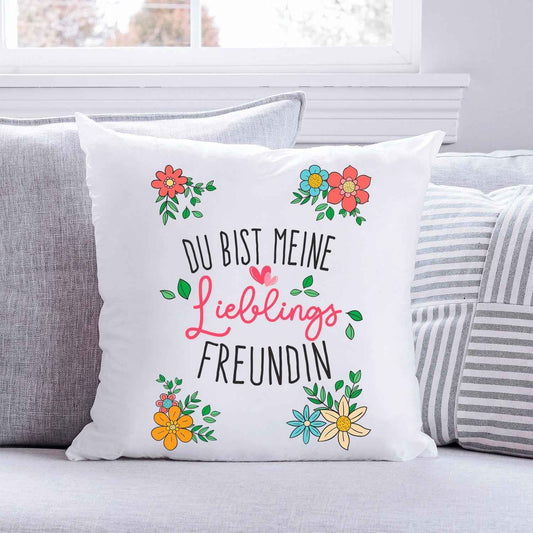 Bedrucktes Kissen mit Spruch Du bist meine Lieblings Freundin