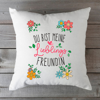 Bedrucktes Kissen mit Spruch Du bist meine Lieblings Freundin