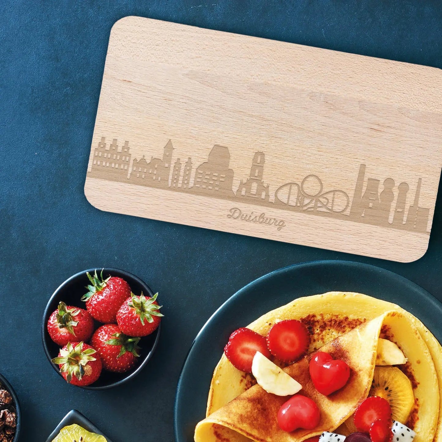 Frühstücksbrettchen Skyline Duisburg