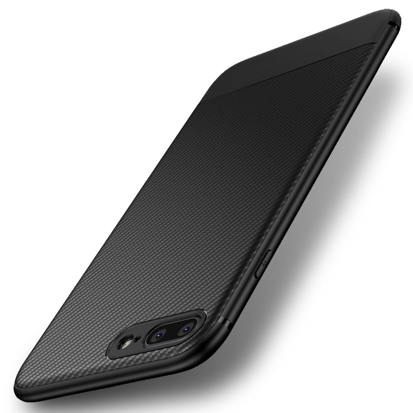 NALIA Silikonhülle für iPhone 7 Plus / 8 Plus – Rutschfest & Matt – VORTEX (Gebürstete Optik & Carbon Design) – Marke aus Berlin