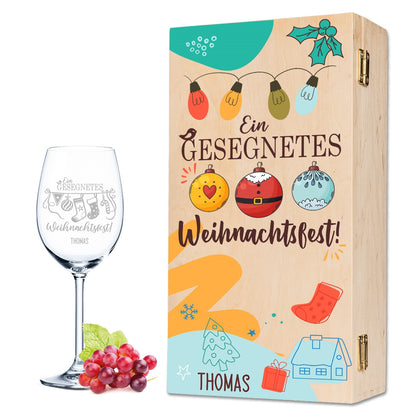 Leonardo Weinglas mit Gravur - "Ein gesegnetes Weihnachtsfest"